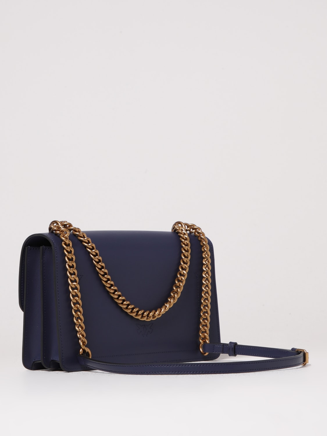 PINKO BORSA A SPALLA: Borsa Love Bag Medium Pinko in pelle , Blue - Img 2