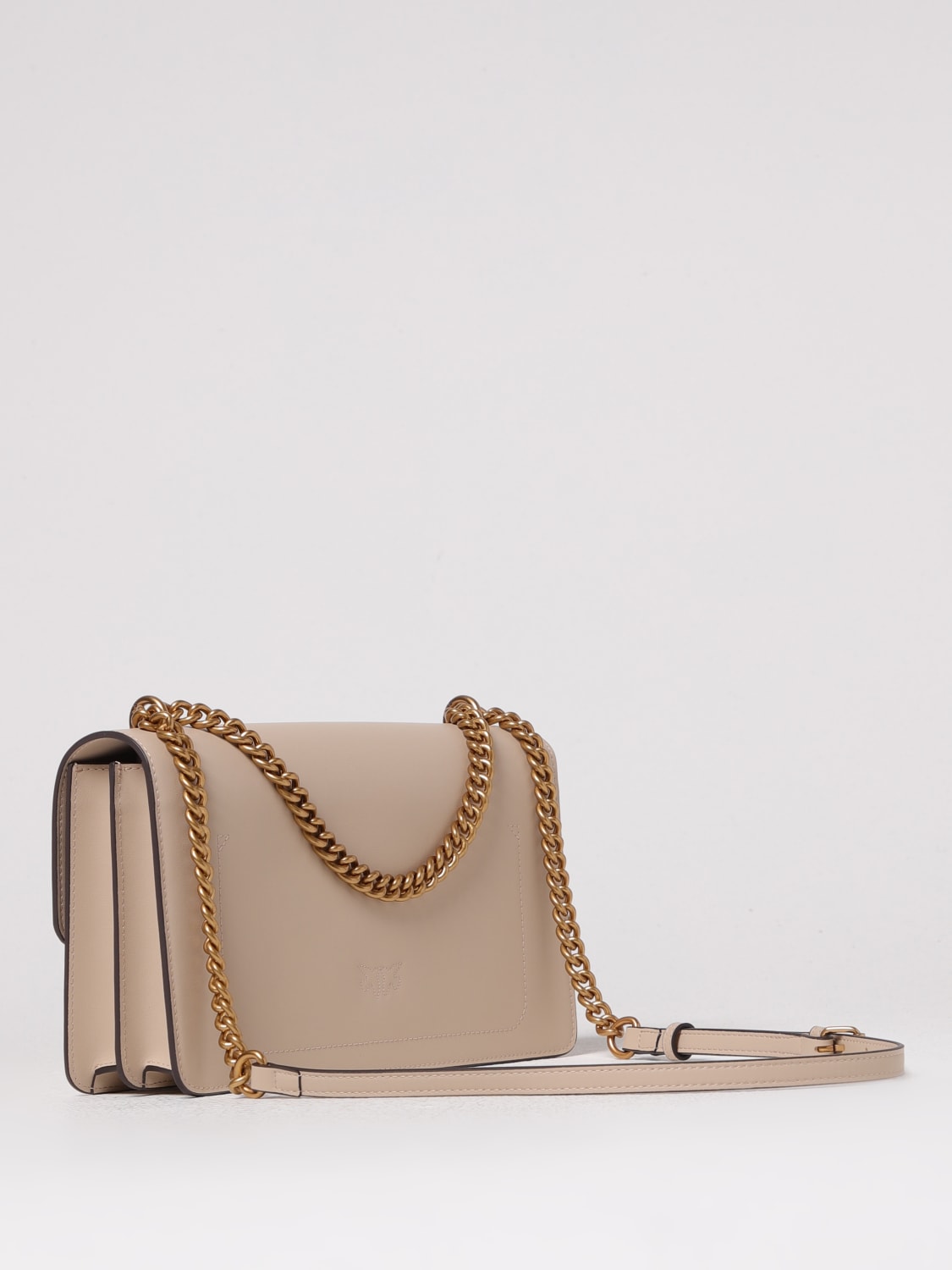 PINKO BORSA A SPALLA: Borsa Love Bag Medium Pinko in pelle , Beige - Img 2