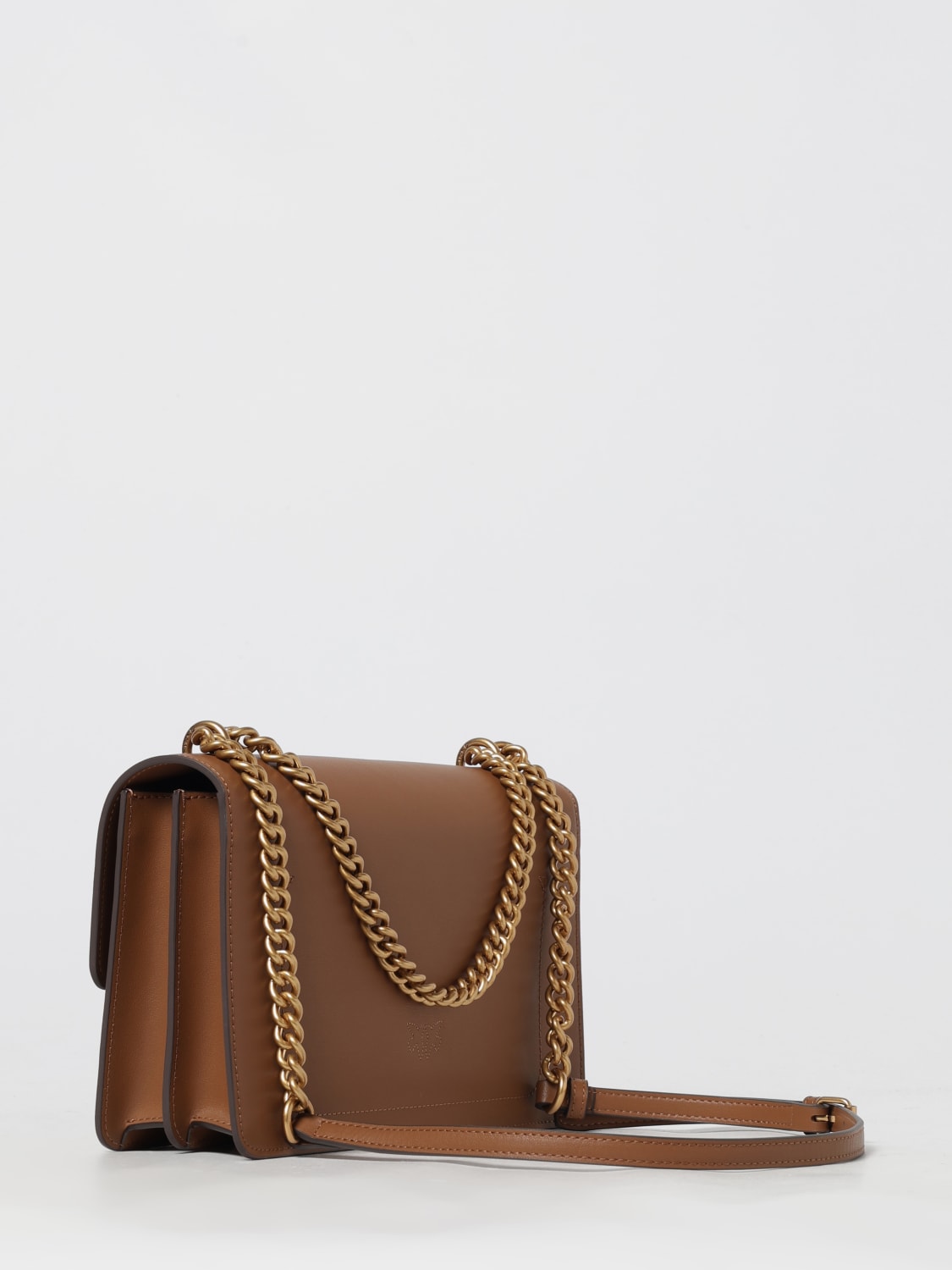 PINKO BORSA A SPALLA: Borsa Love Bag Medium Pinko in pelle , Marrone - Img 2