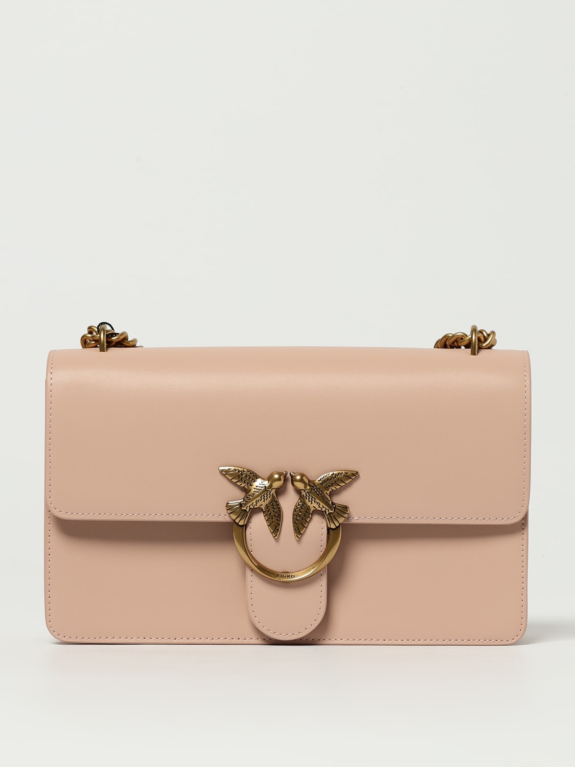 PINKO BORSA A SPALLA: Borsa Love Bag Medium Pinko in pelle , Cipria - Img 1