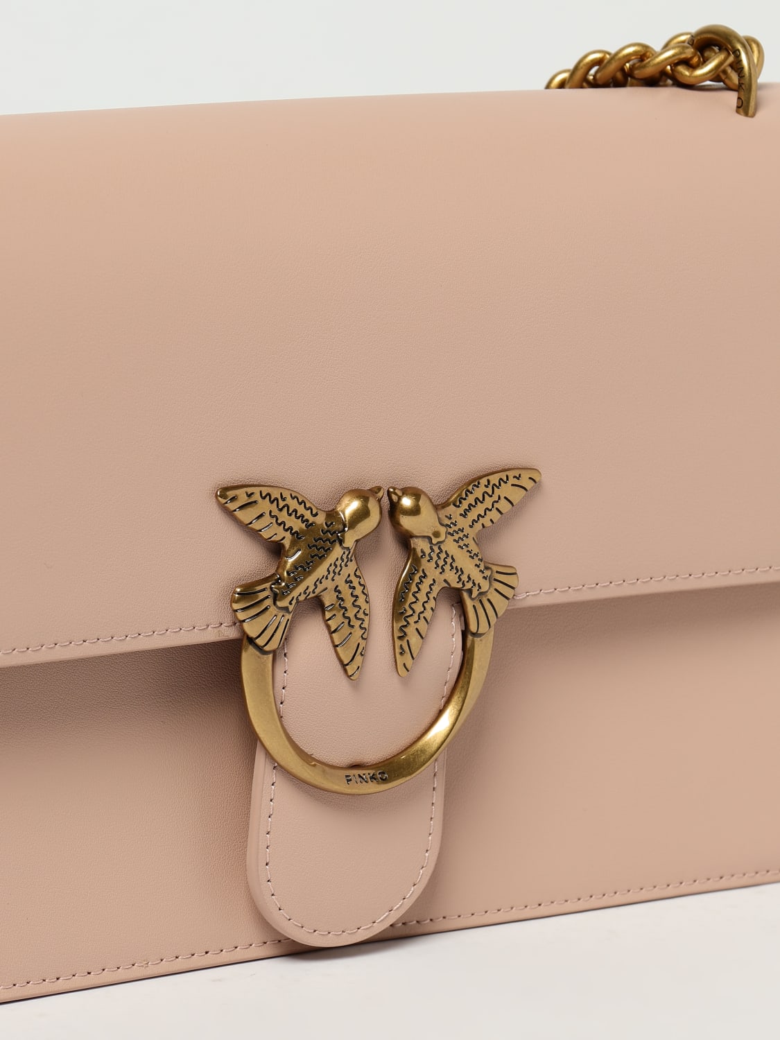 PINKO BORSA A SPALLA: Borsa Love Bag Medium Pinko in pelle , Cipria - Img 3