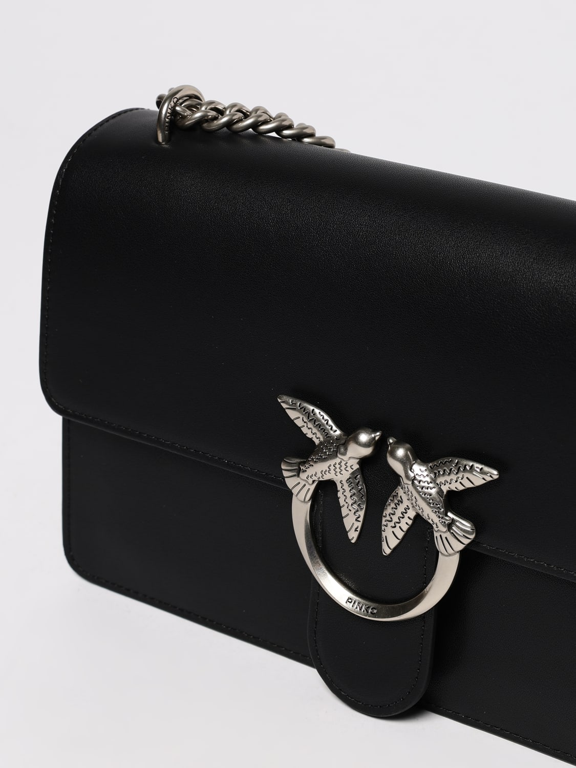 PINKO BORSA A SPALLA: Borsa Love Bag Medium Pinko in pelle , Nero 1 - Img 3