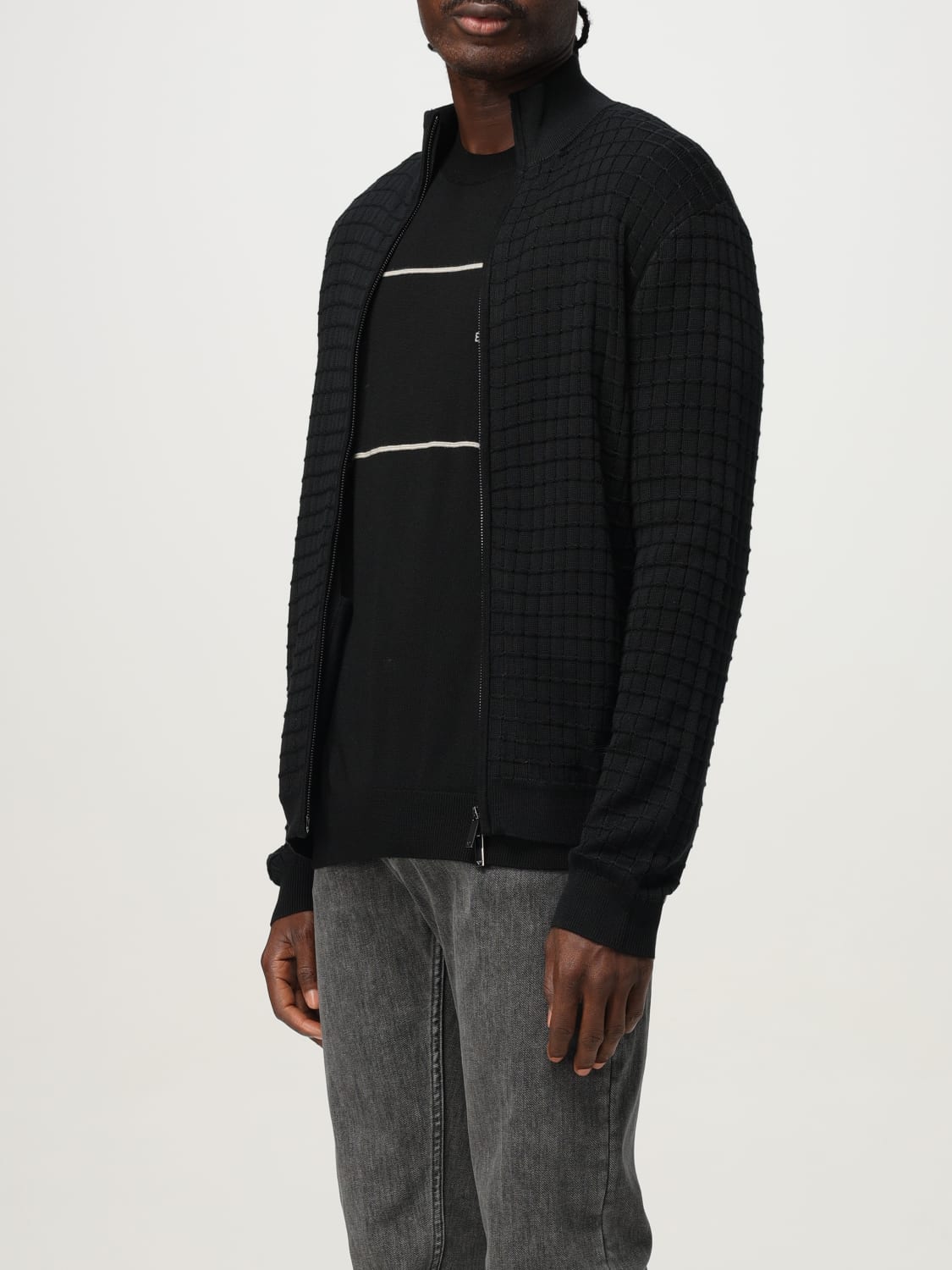 EMPORIO ARMANI SWEATER: Cardigan men Emporio Armani, Black - Img 3