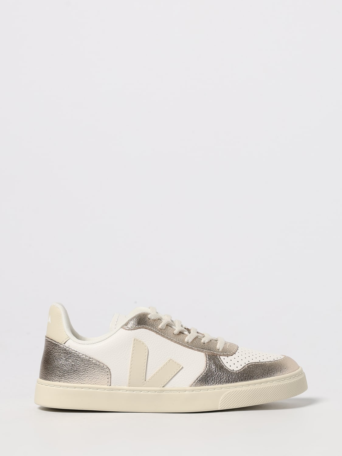 VEJA SNEAKERS: Sneakers V-10 Veja in pelle senza cromo , Bianco - Img 1