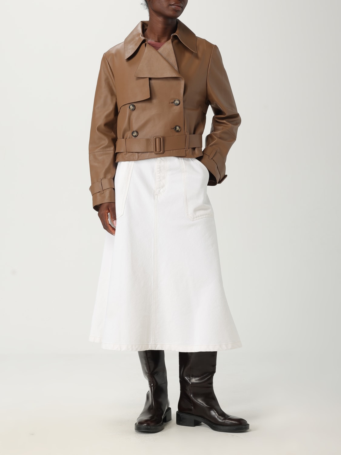 BOSS JACKET: Coat woman Boss, Brown - Img 2