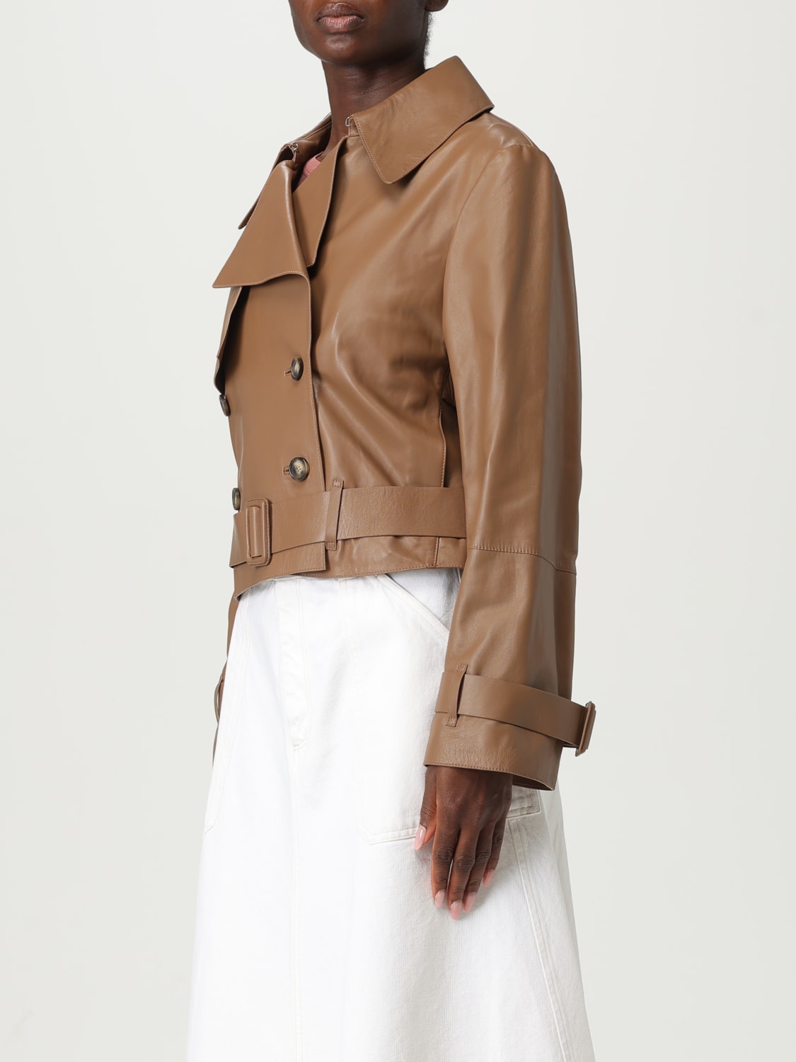 BOSS JACKET: Coat woman Boss, Brown - Img 4