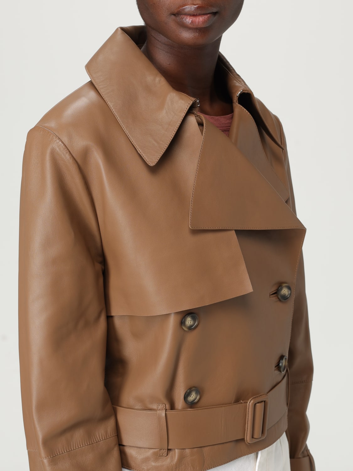 BOSS JACKET: Coat woman Boss, Brown - Img 5