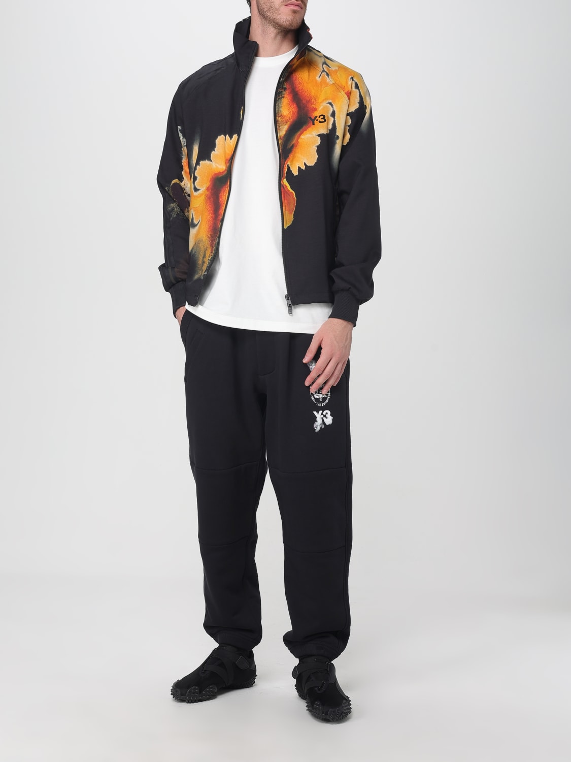 Y-3 FELPA: Felpa con zip in poliestere stampata Y-3, Nero - Img 2