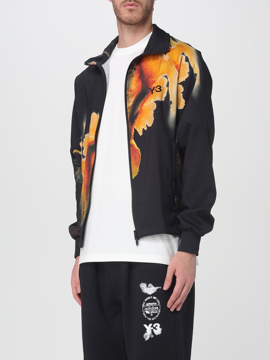 Y-3 FELPA: Felpa con zip in poliestere stampata Y-3, Nero - Img 4