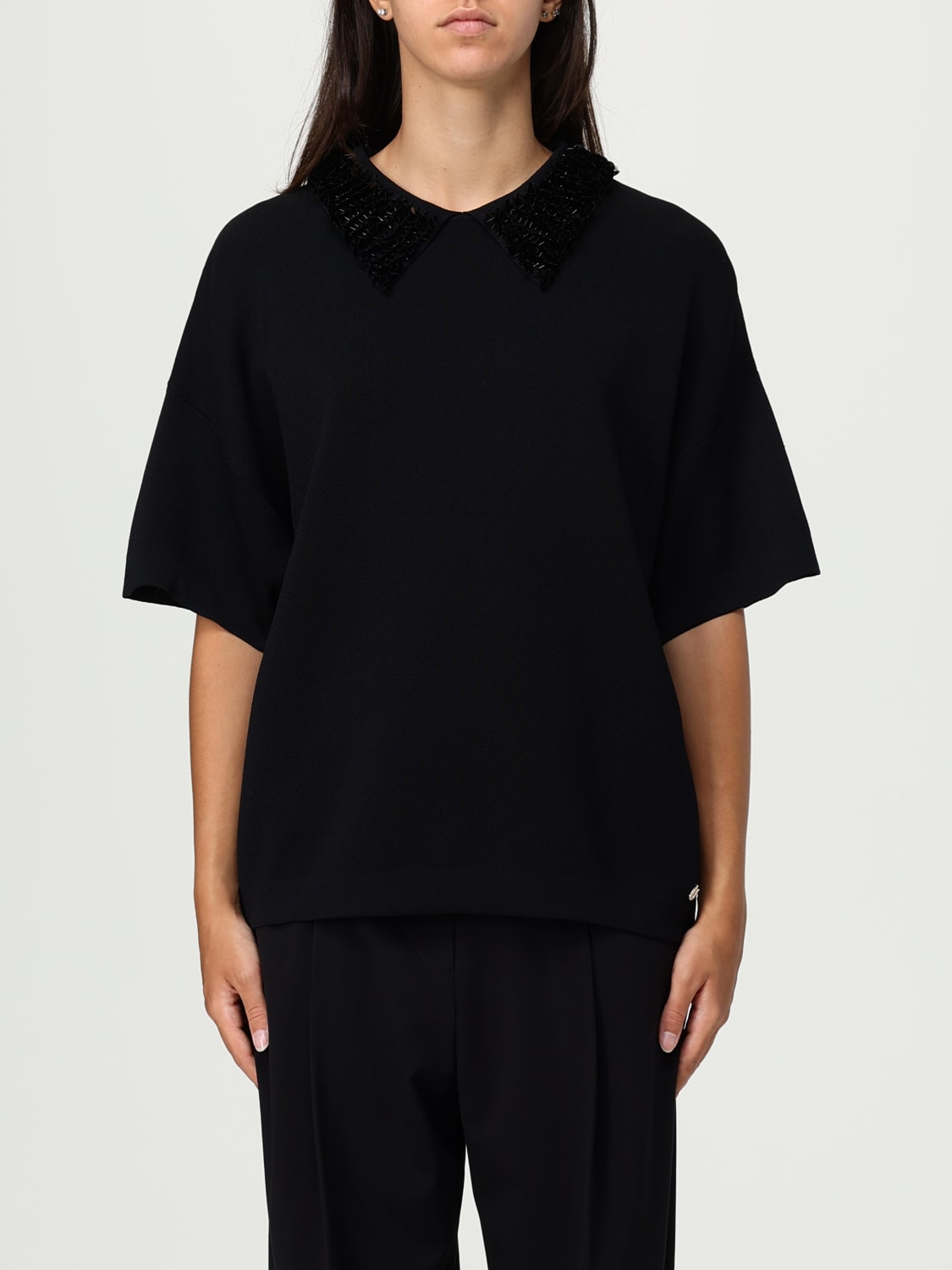 LIU JO POLO SHIRT: Sweatshirt woman Liu Jo, Black - Img 1