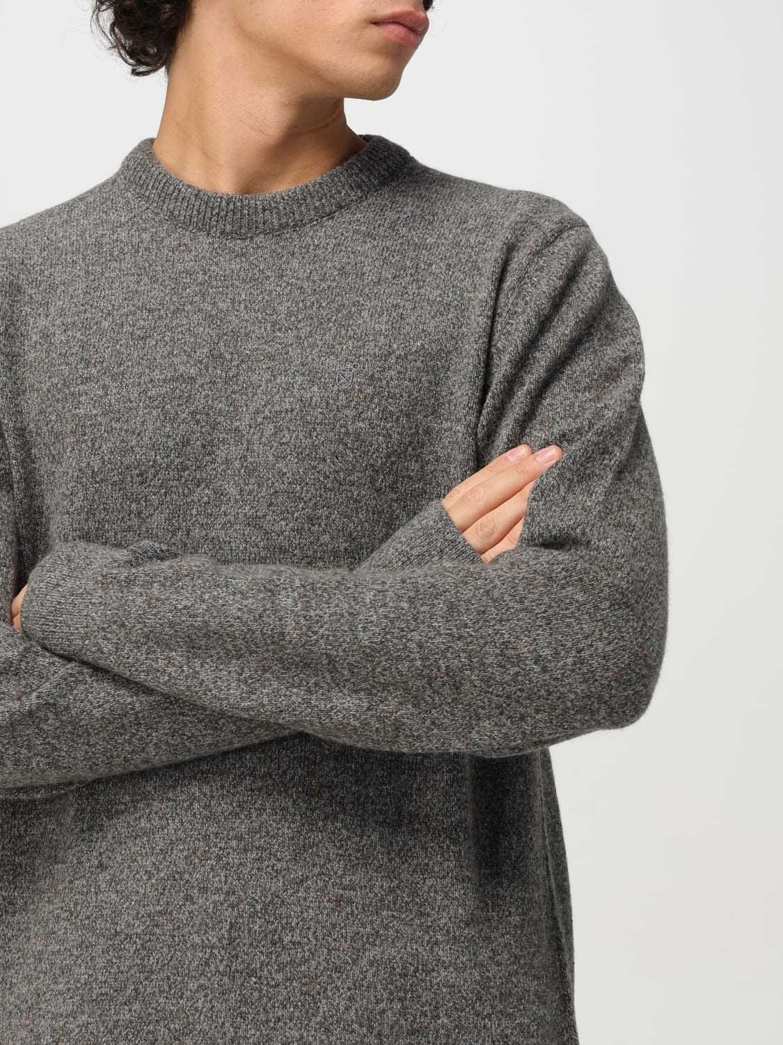 BARBOUR MAGLIA: Maglia a girocollo in misto lana Barbour, Marrone - Img 3