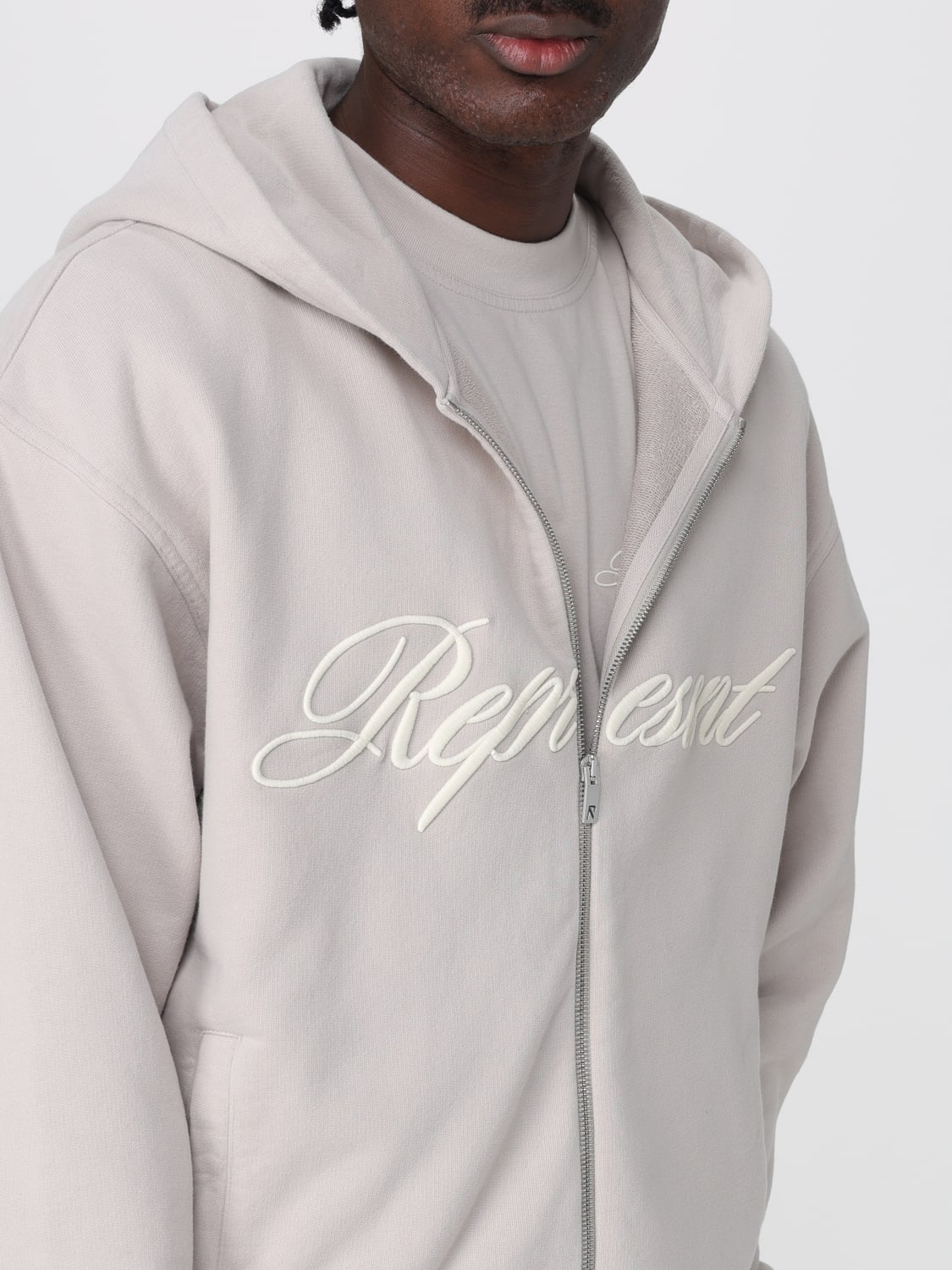 REPRESENT FELPA: Felpa con cappuccio Represent in cotone , Bianco - Img 4