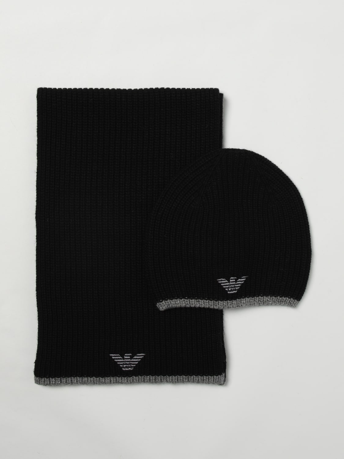 EMPORIO ARMANI SET: Scarf men Emporio Armani, Black - Img 1