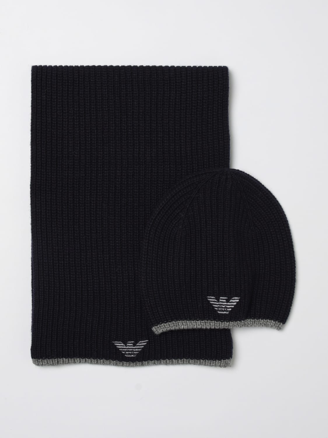 EMPORIO ARMANI SET: Scarf men Emporio Armani, Blue - Img 1