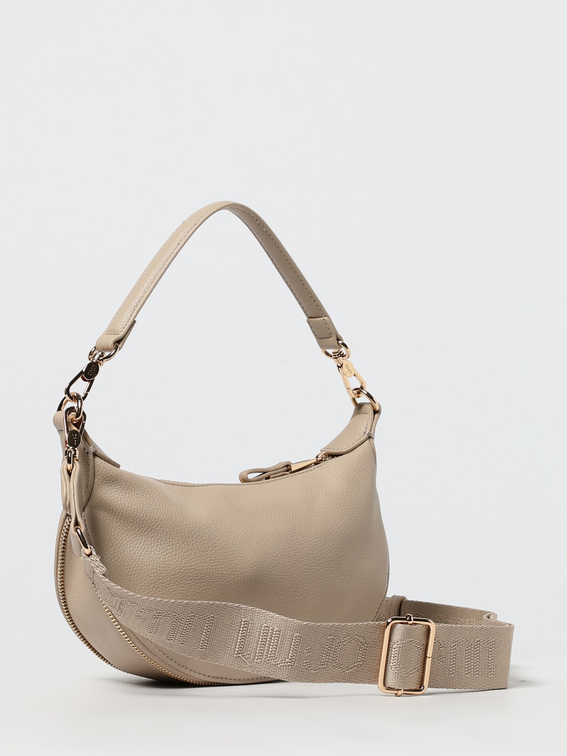 LIU JO BORSA A SPALLA: Borsa Hobo Liu Jo in pelle sintetica a grana , Beige - Img 2