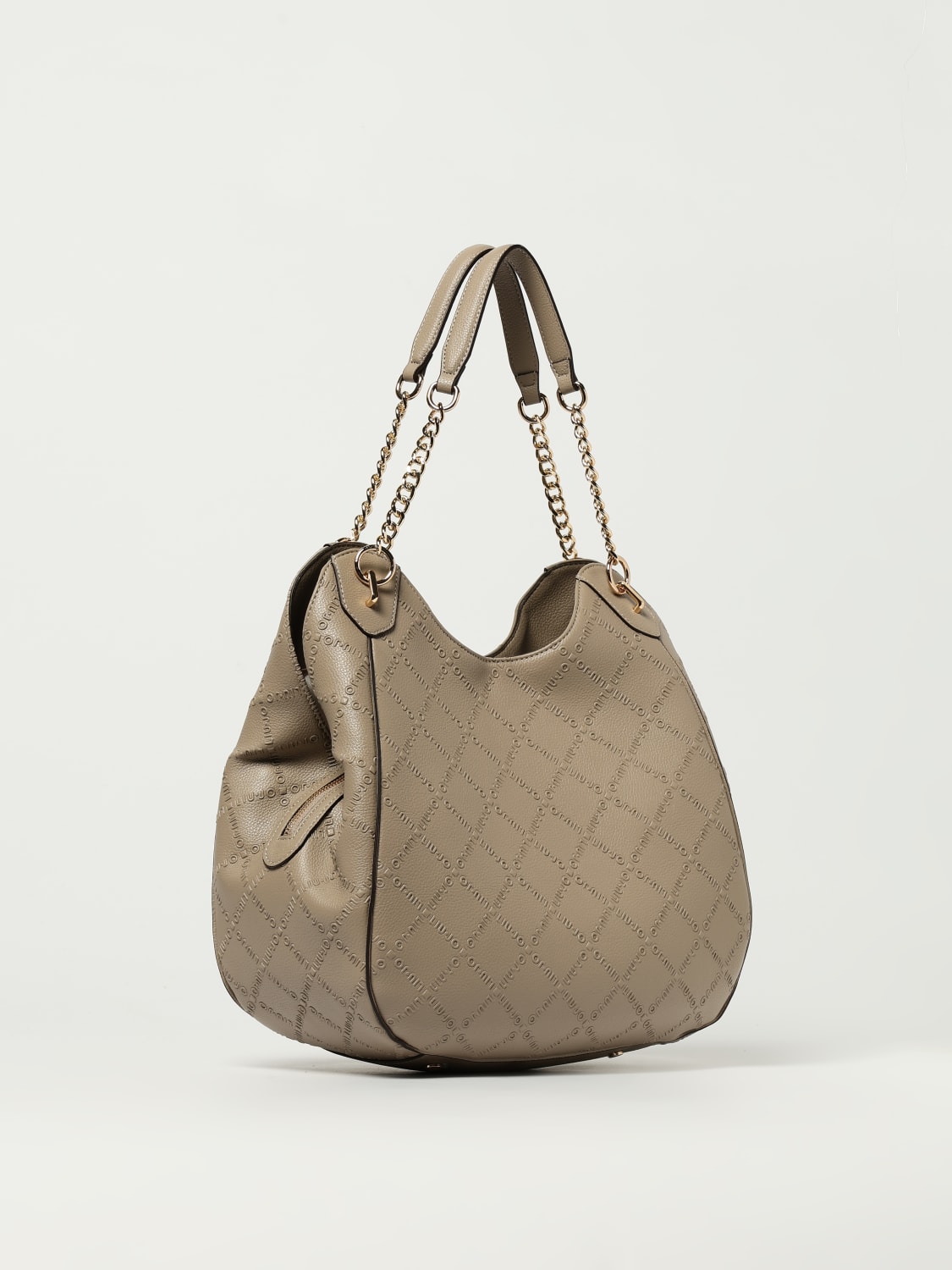 LIU JO BORSA A SPALLA: Borsa Liu Jo in pelle sintetica a grana con logo goffrato , Safari - Img 2