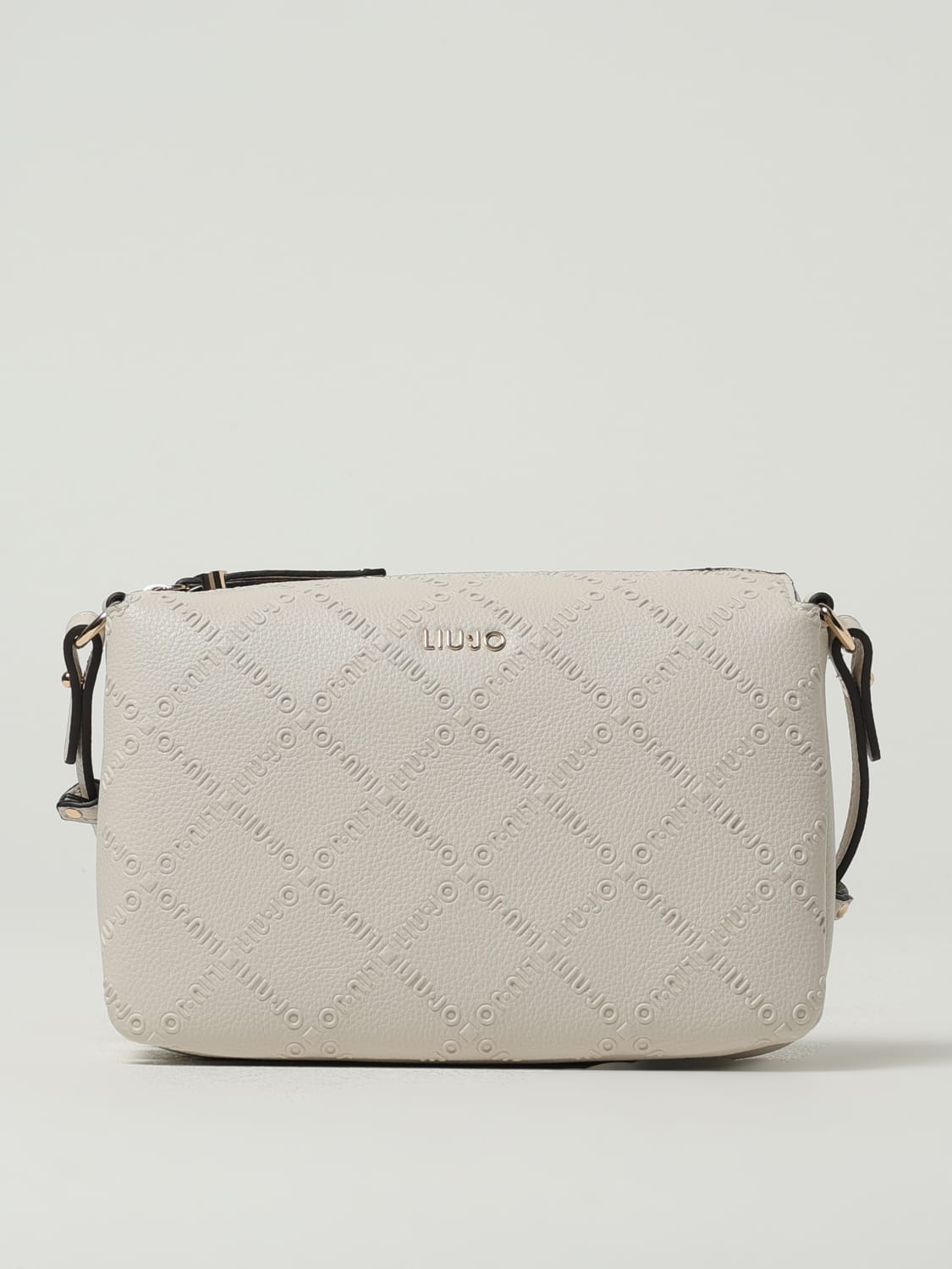 LIU JO BORSA MINI: Borsa Liu Jo in pelle sintetica a grana con logo goffrato , Bianco - Img 1