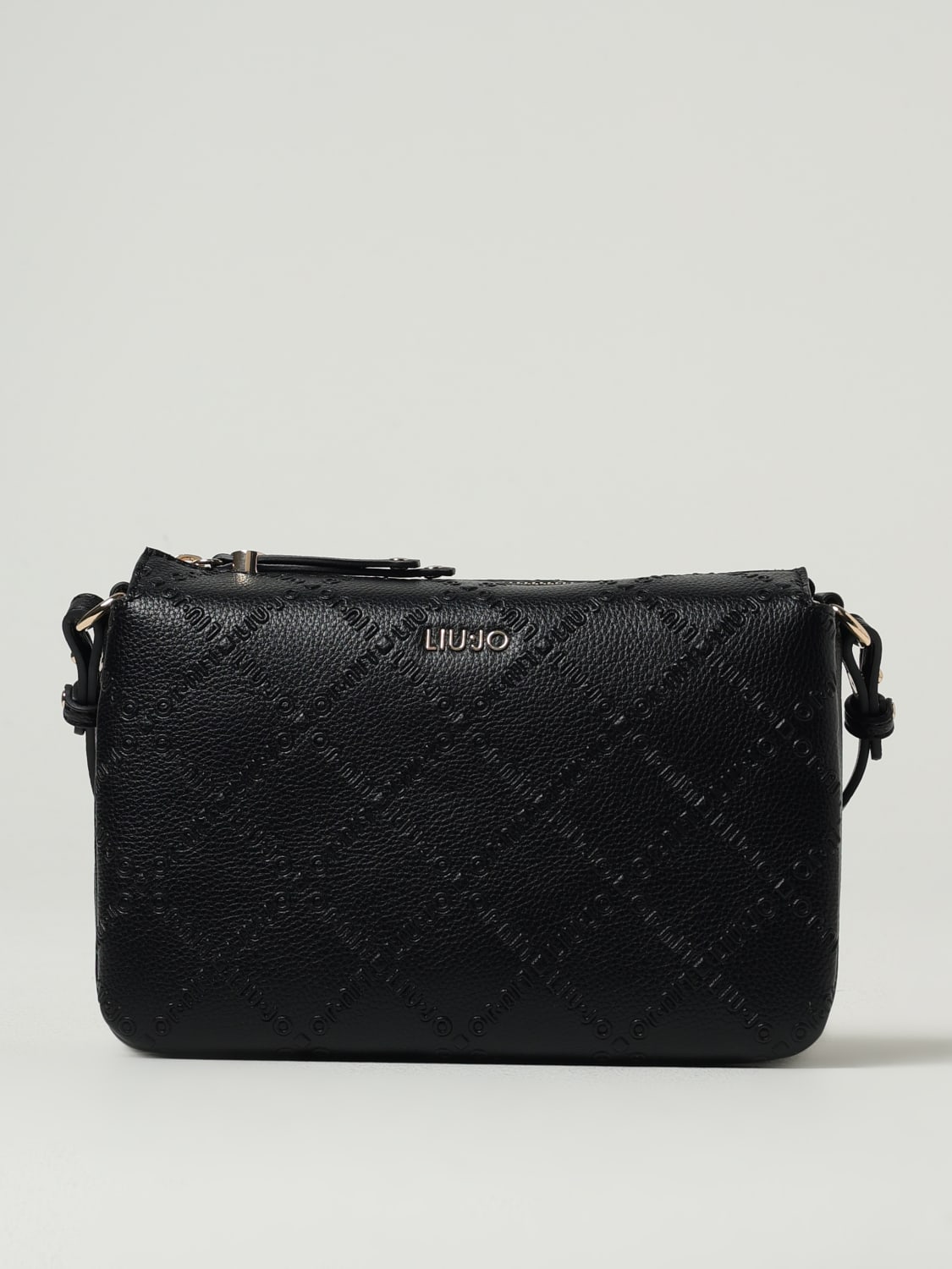 LIU JO BORSA MINI: Borsa Liu Jo in pelle sintetica a grana con logo goffrato , Nero - Img 1