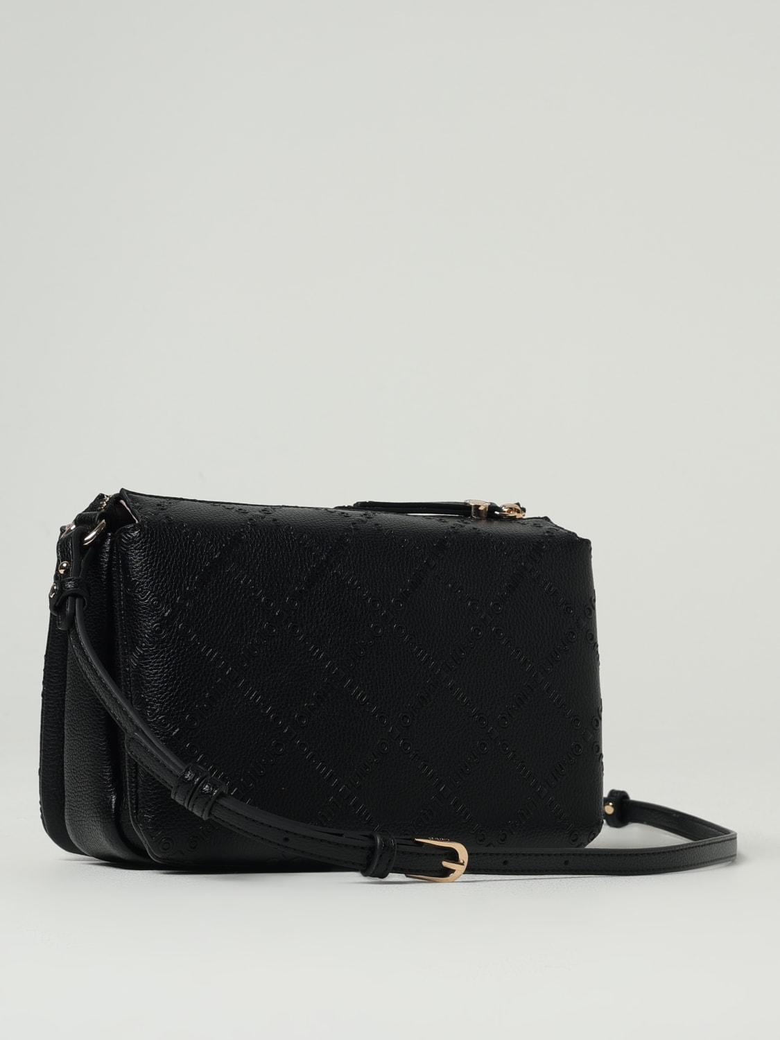 LIU JO BORSA MINI: Borsa Liu Jo in pelle sintetica a grana con logo goffrato , Nero - Img 2