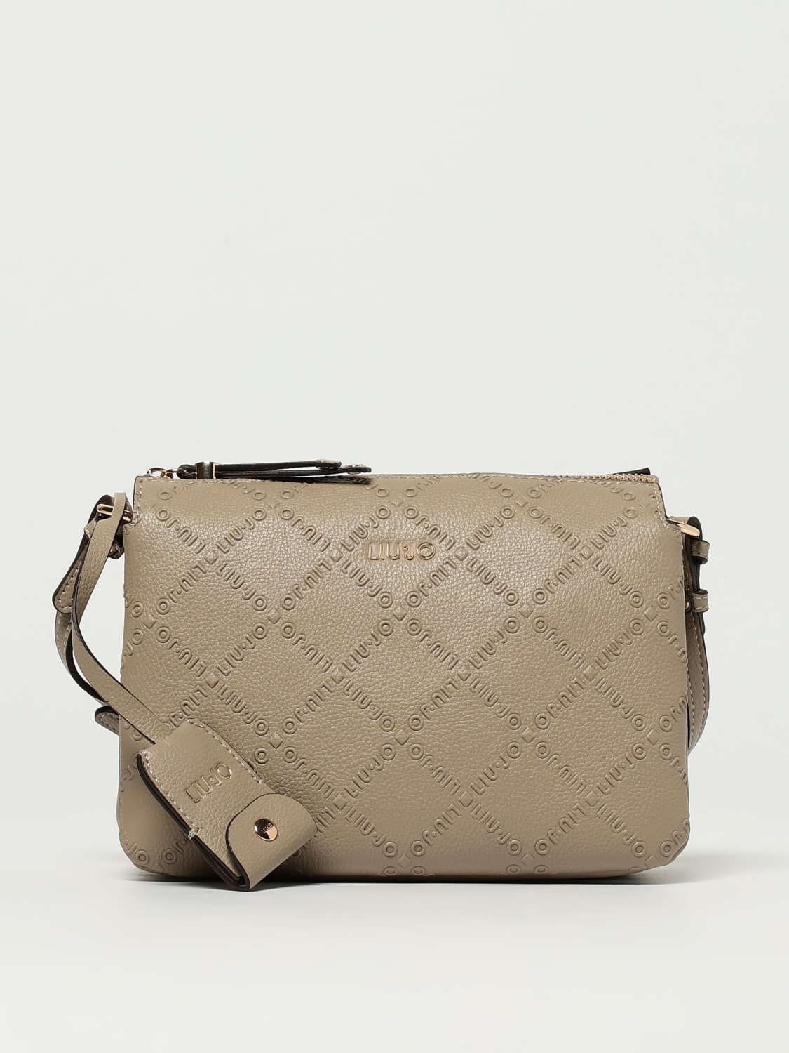 LIU JO BORSA MINI: Borsa Liu Jo in pelle sintetica a grana con logo goffrato , Naturale - Img 1