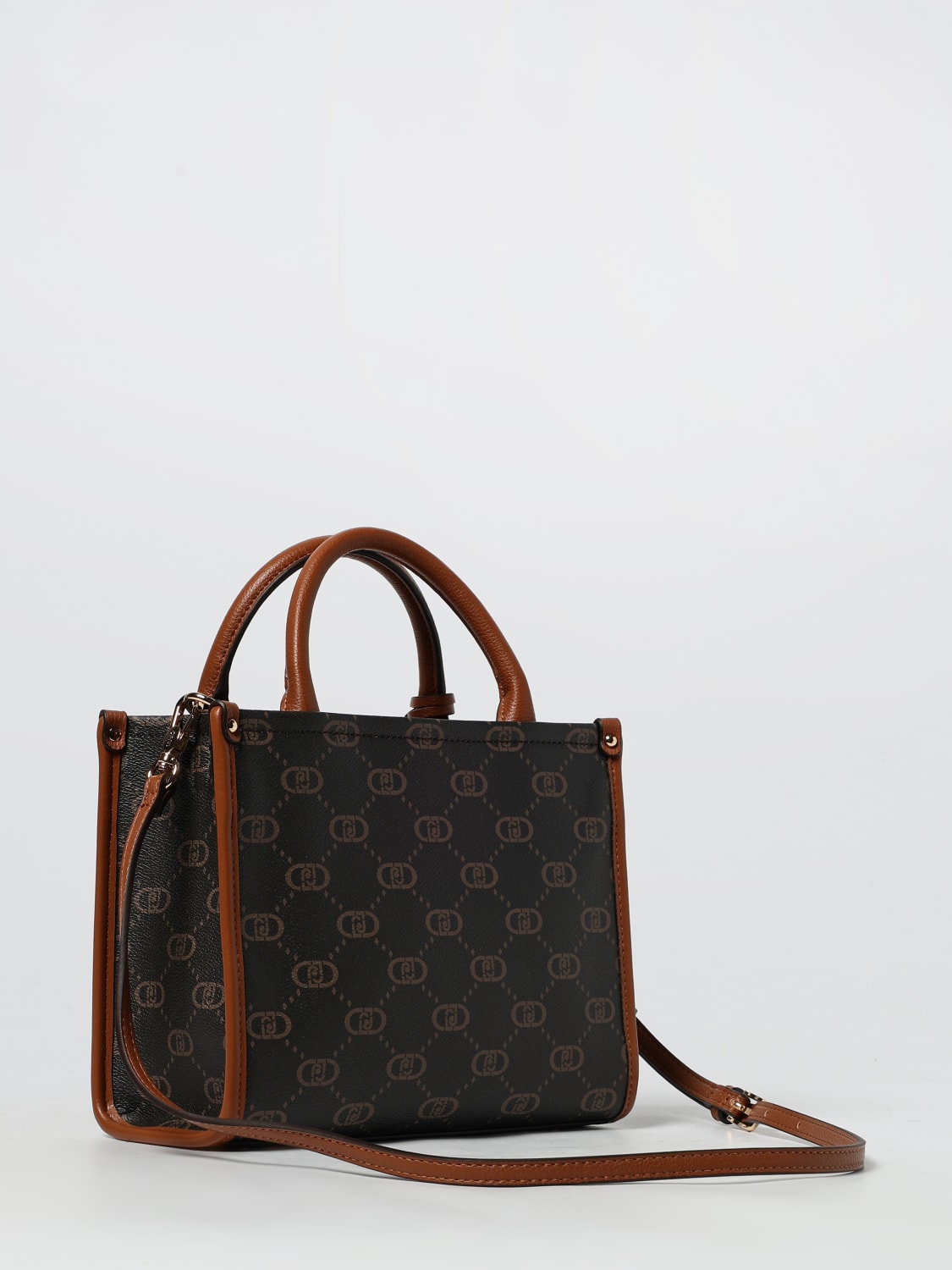 LIU JO BORSA A MANO: Borsa Liu Jo in pelle sintetica a grana con monogma LJ all over , Bruciato - Img 2