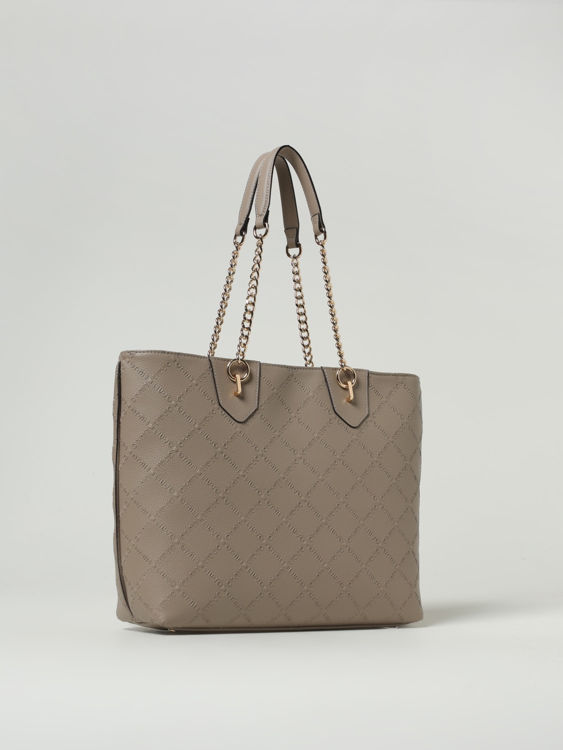 LIU JO BORSA A SPALLA: Borsa Liu Jo in pelle sintetica a grana con logo goffrato , Naturale - Img 2