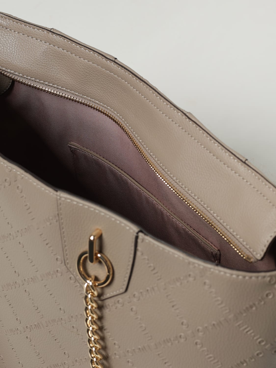 LIU JO BORSA A SPALLA: Borsa Liu Jo in pelle sintetica a grana con logo goffrato , Naturale - Img 3