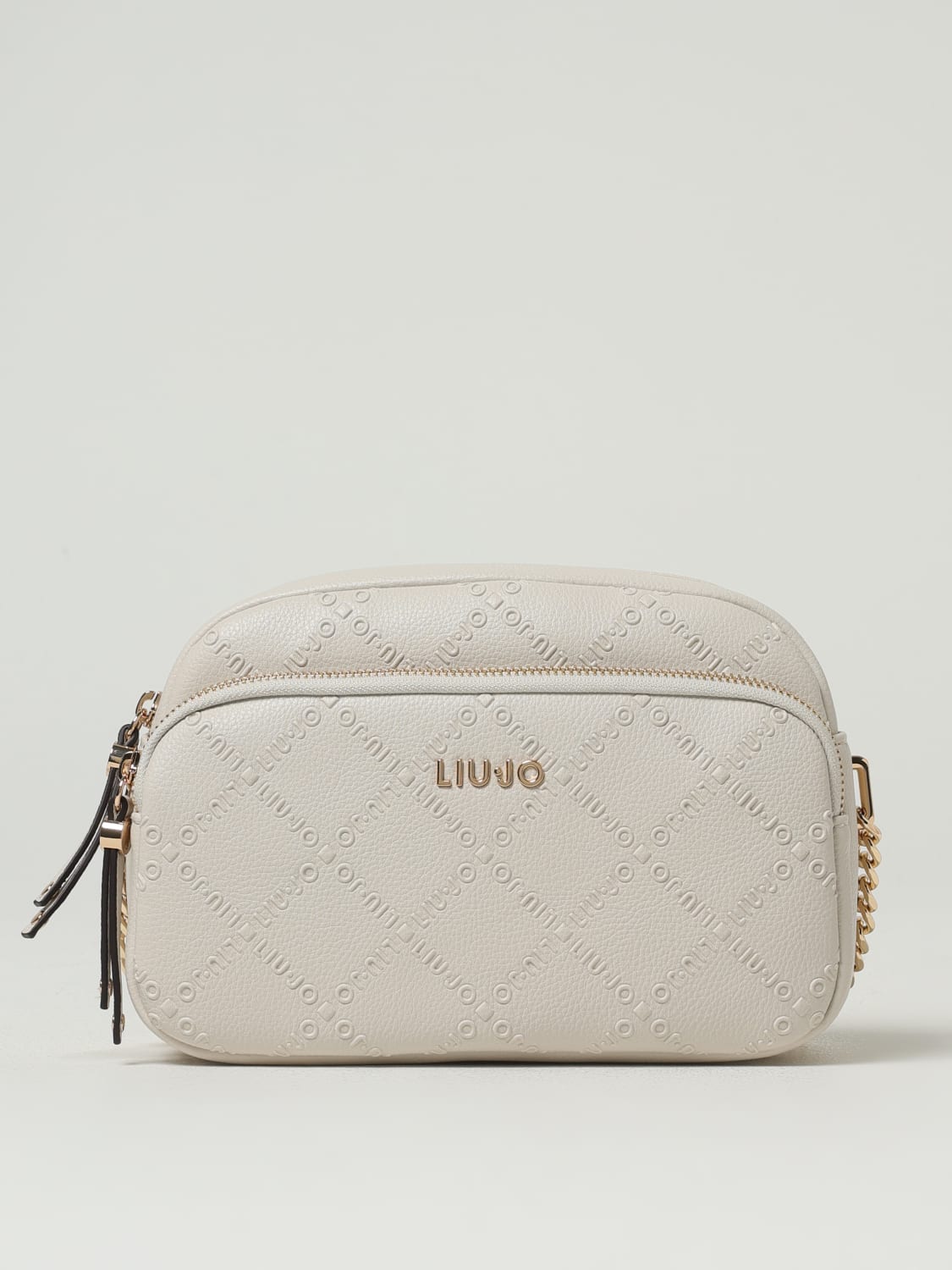 LIU JO BORSA MINI: Borsa Liu Jo in pelle sintetica a grana con logo goffrato , Bianco - Img 1