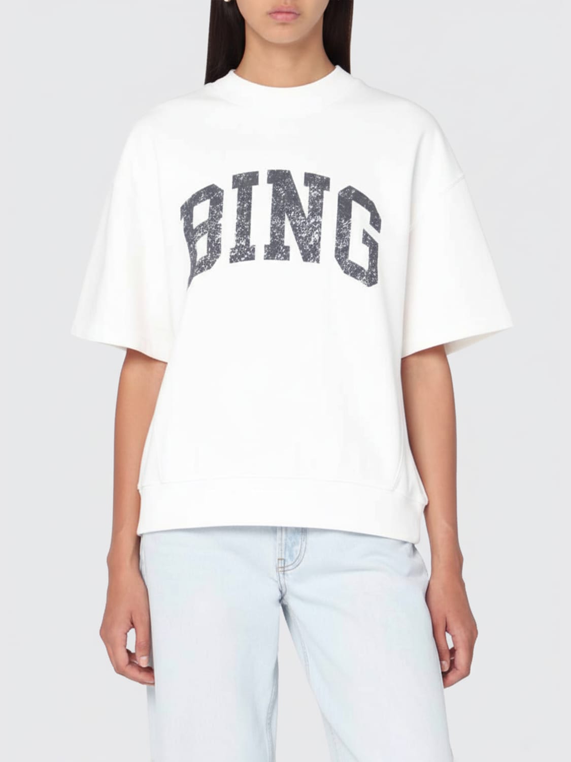 ANINE BING T-SHIRT: Sweatshirt woman Anine Bing, White - Img 1