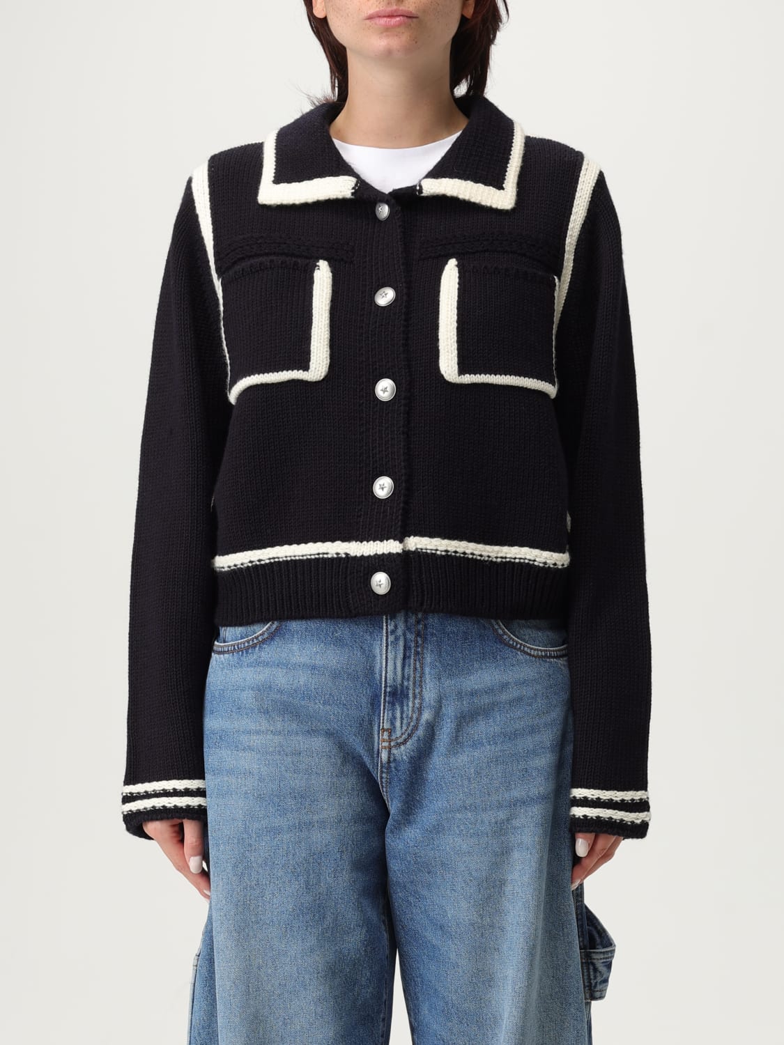 PINKO JERSEY: Jersey mujer Pinko, Azul Oscuro - Img 1