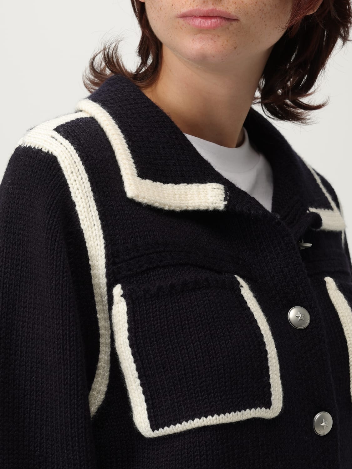 PINKO JERSEY: Jersey mujer Pinko, Azul Oscuro - Img 3