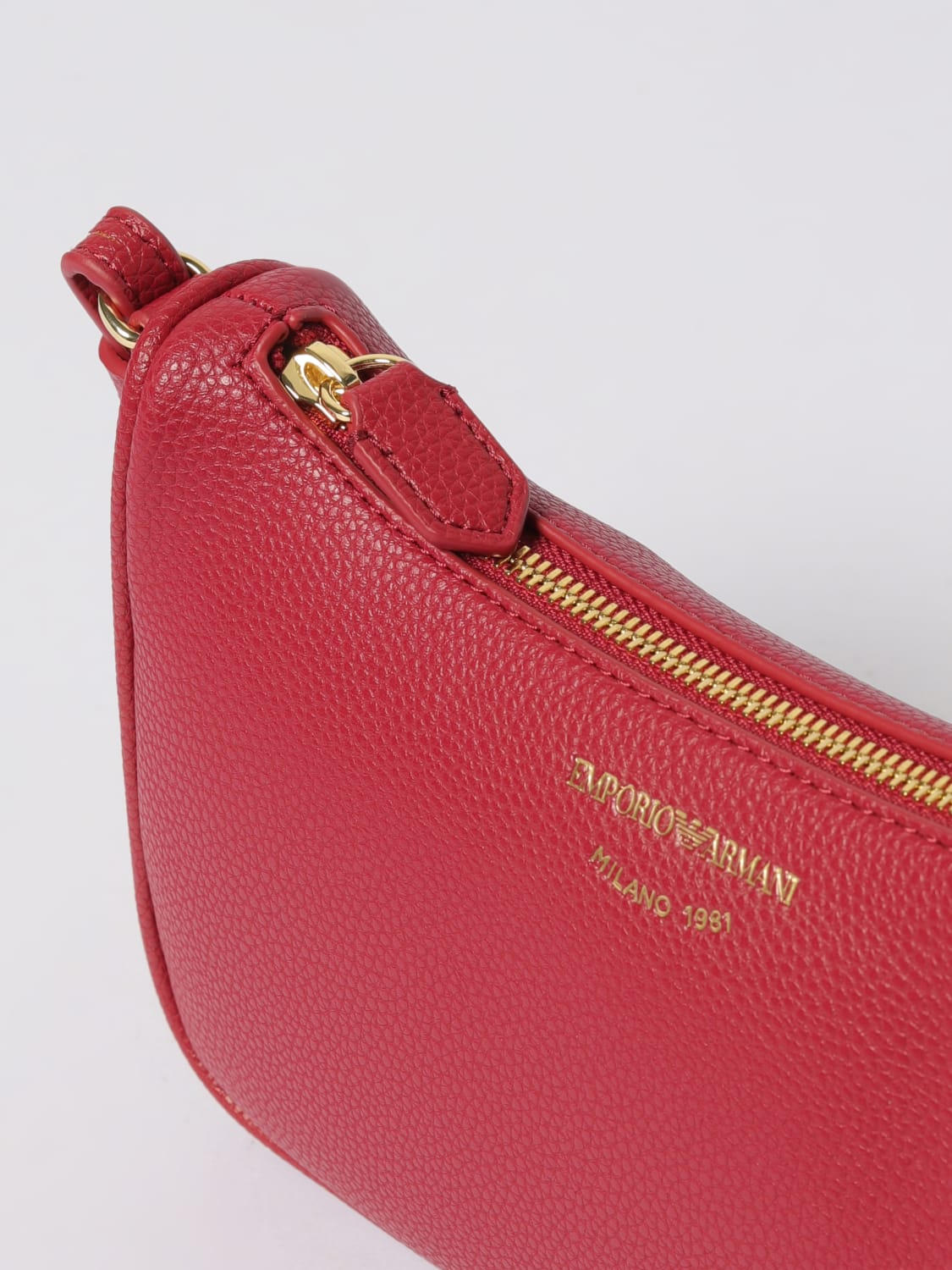 EMPORIO ARMANI BORSA A TRACOLLA: Borsa a tracolla Lilly in ecopelle martellata Emporio Armani, Bordeaux - Img 3