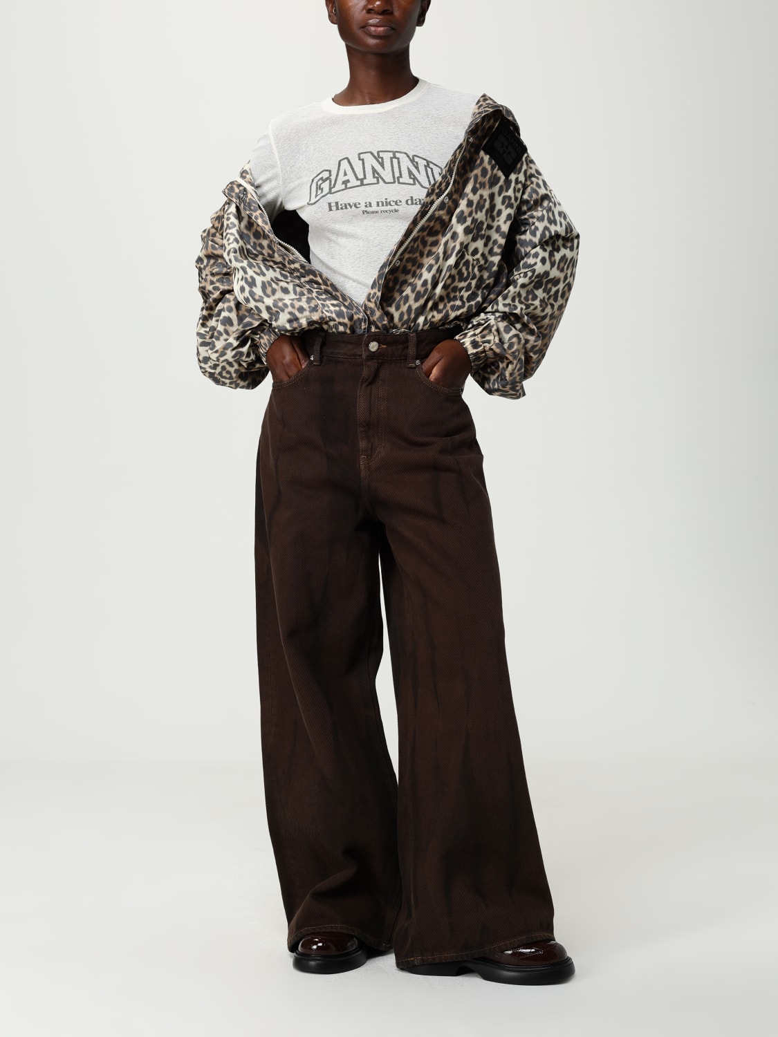 GANNI JEANS: Jeans damen Ganni, Beige - Img 2