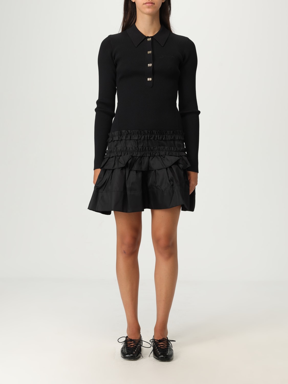 GANNI DRESS: Dress woman Ganni, Black - Img 1