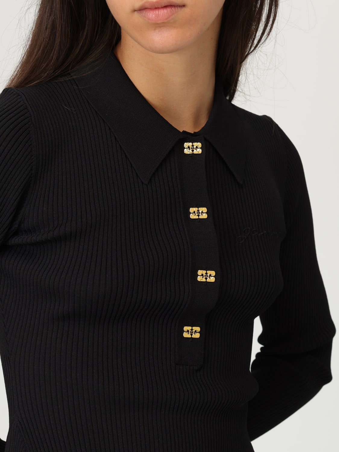 GANNI DRESS: Dress woman Ganni, Black - Img 3