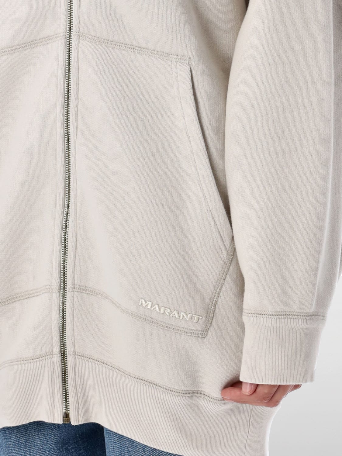 ISABEL MARANT ETOILE FELPA: Felpa oversize Isabel Marant Etoile in misto cotone, Beige - Img 3