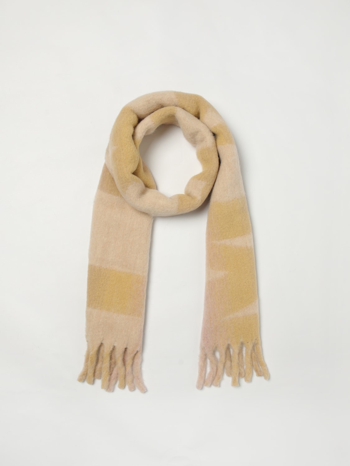 ISABEL MARANT ETOILE SCIARPA: Sciarpa Isabel Marant Etoile in misto lana con macro logo , Beige - Img 2