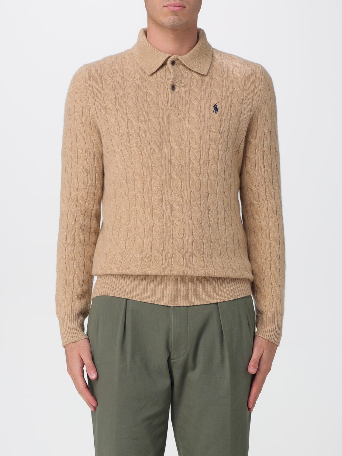POLO RALPH LAUREN POLO SHIRT: Sweater men Polo Ralph Lauren, Beige - Img 1