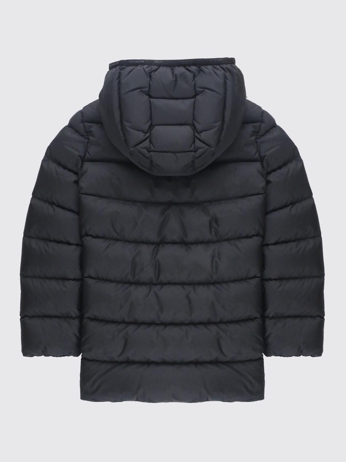 MONCLER GIACCA: Piumino in nylon imbottito con cappuccio Moncler, Nero - Img 2