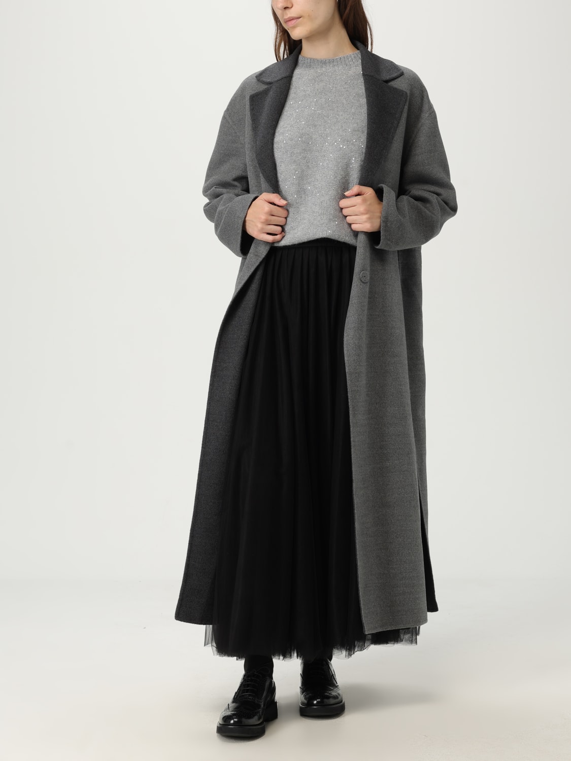 FABIANA FILIPPI ABRIGO: Abrigo mujer Fabiana Filippi, Gris - Img 2