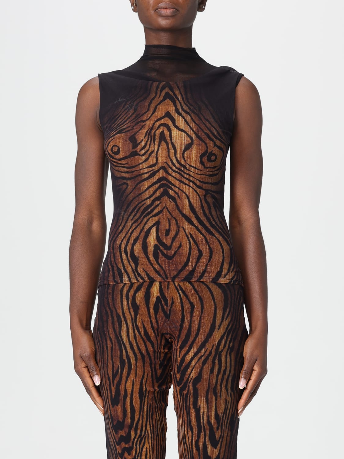 JEAN PAUL GAULTIER TOP: Top animalier Jean Paul Gaultier, Nero - Img 1