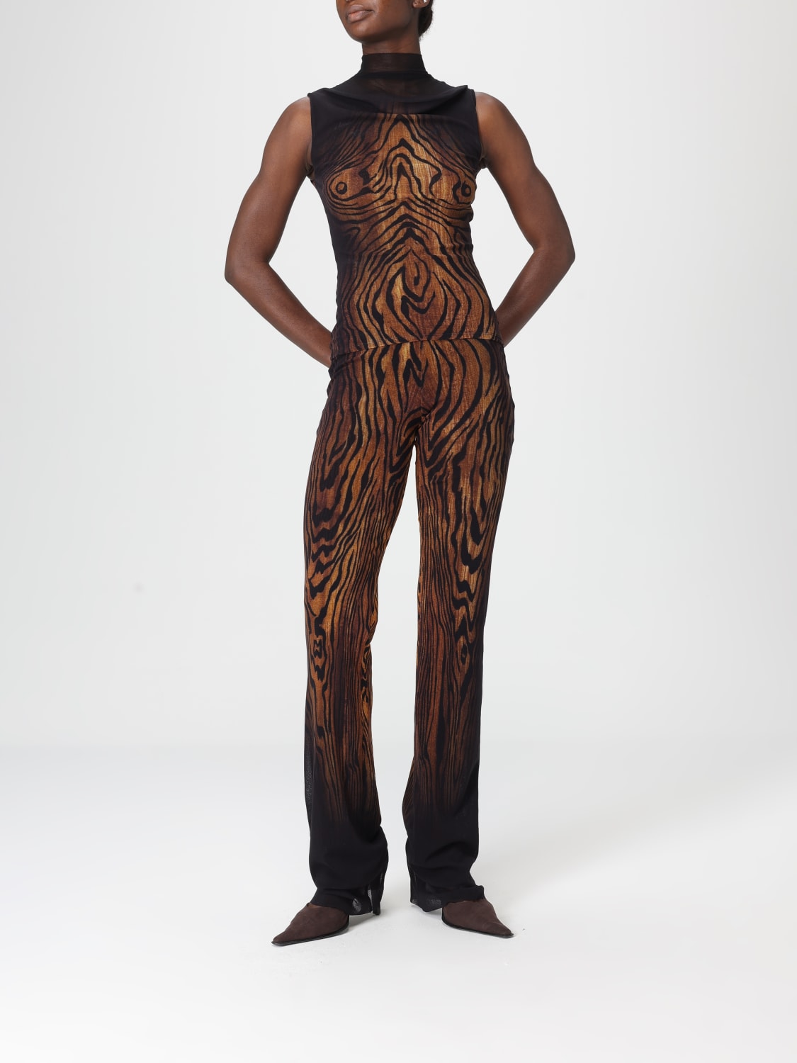 JEAN PAUL GAULTIER TOP: Top animalier Jean Paul Gaultier, Nero - Img 2