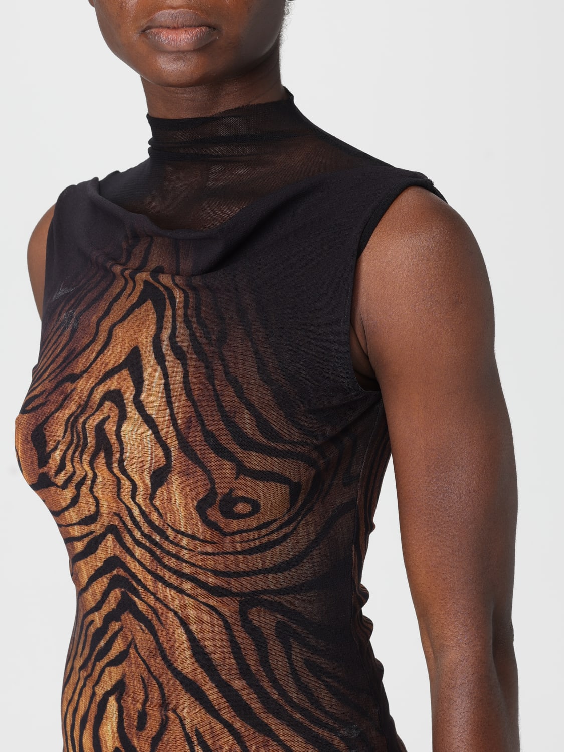 JEAN PAUL GAULTIER TOP: Top animalier Jean Paul Gaultier, Nero - Img 4