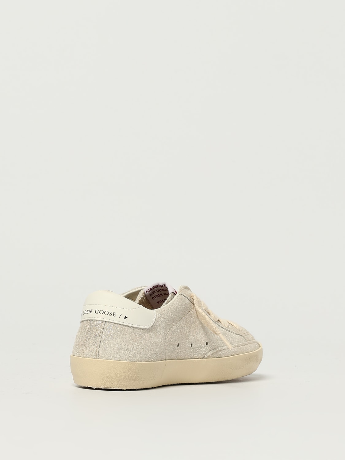 GOLDEN GOOSE SNEAKERS: Sneakers Super-Star Golden Goose in camoscio lamè , Beige - Img 3