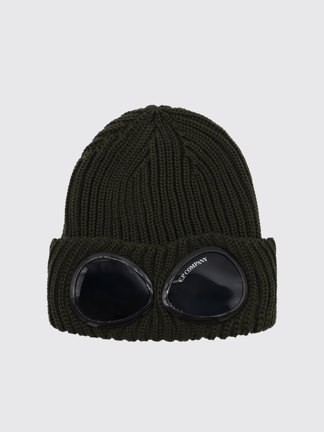 C.P. COMPANY CAPPELLO: Cappello C.P. Company in lana a coste con lenti , Verde - Img 1