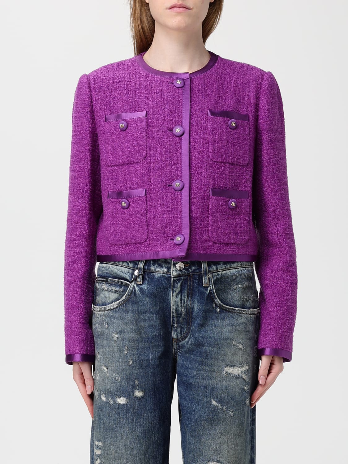 DOLCE & GABBANA JACKET: Jacket woman Dolce & Gabbana, Violet - Img 1