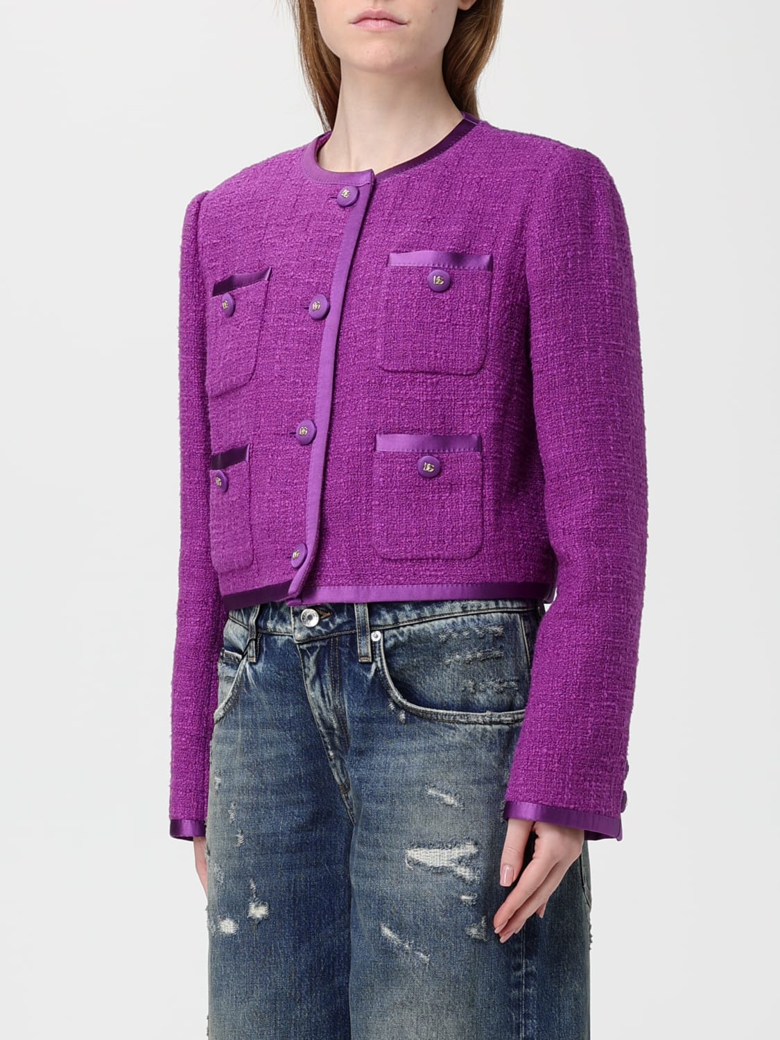 DOLCE & GABBANA JACKET: Jacket woman Dolce & Gabbana, Violet - Img 4
