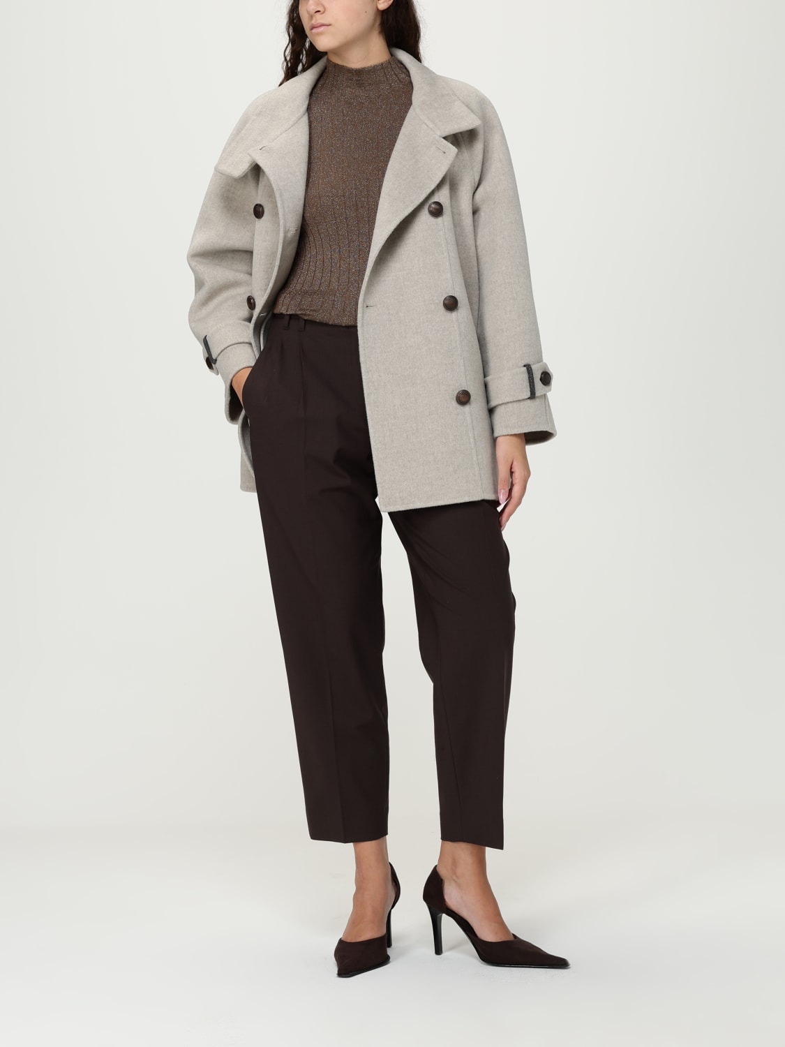 BRUNELLO CUCINELLI COAT: Coat woman Brunello Cucinelli, Beige - Img 2