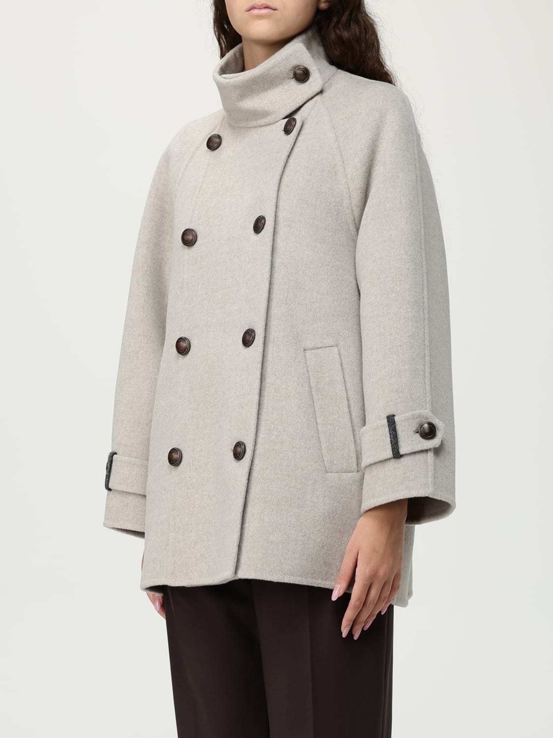 BRUNELLO CUCINELLI COAT: Coat woman Brunello Cucinelli, Beige - Img 4