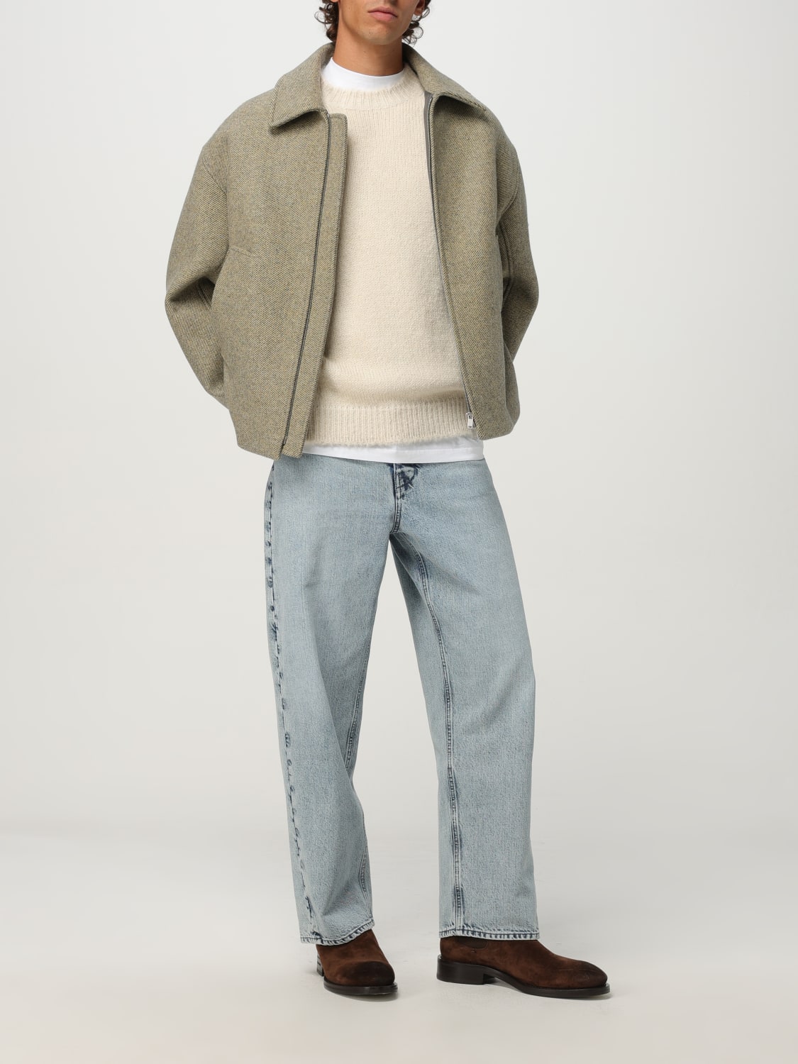 JIL SANDER 大衣: 外套 男士 Jil Sander, 绿色 - Img 2